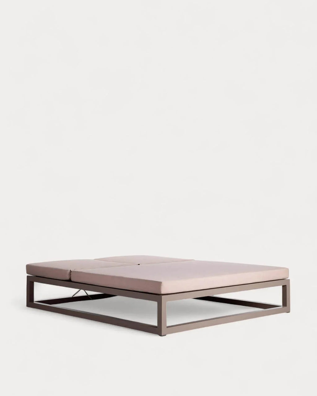 Set de Tumbona Doble Reclinable Kewin y 2 Mesas Auxiliares de Aluminio (40x40 cm) Kreta Colours