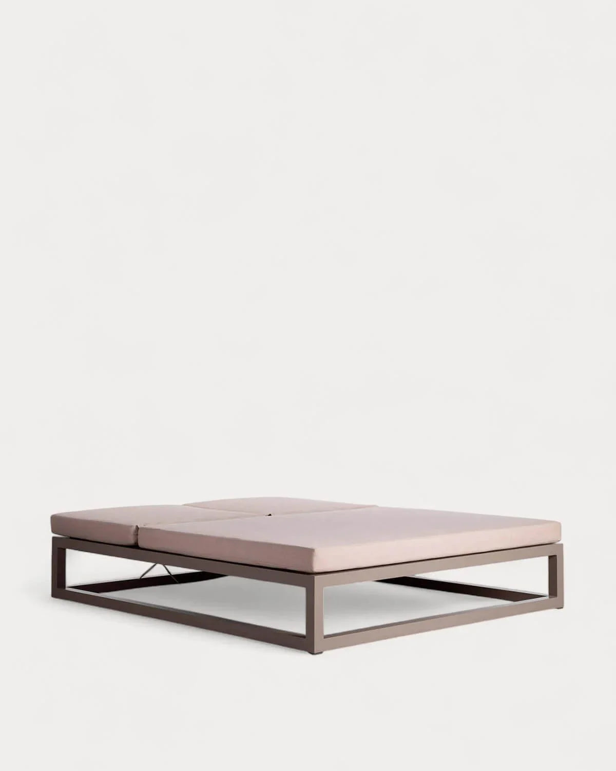 Set de Tumbona Doble Reclinable Kewin y 2 Mesas Auxiliares de Aluminio (40x40 cm) Kreta Colours