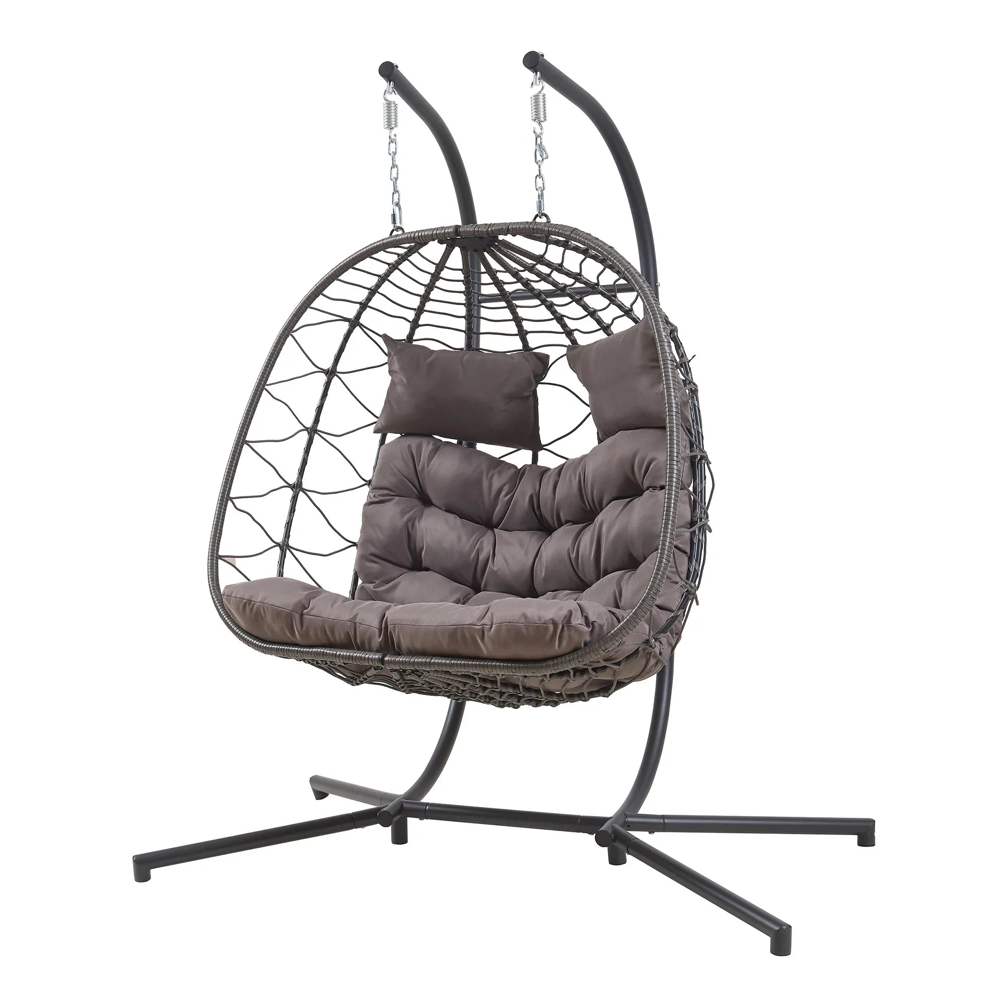 Sillón colgante doble Skense con estructura 198x156x98 cm Gris